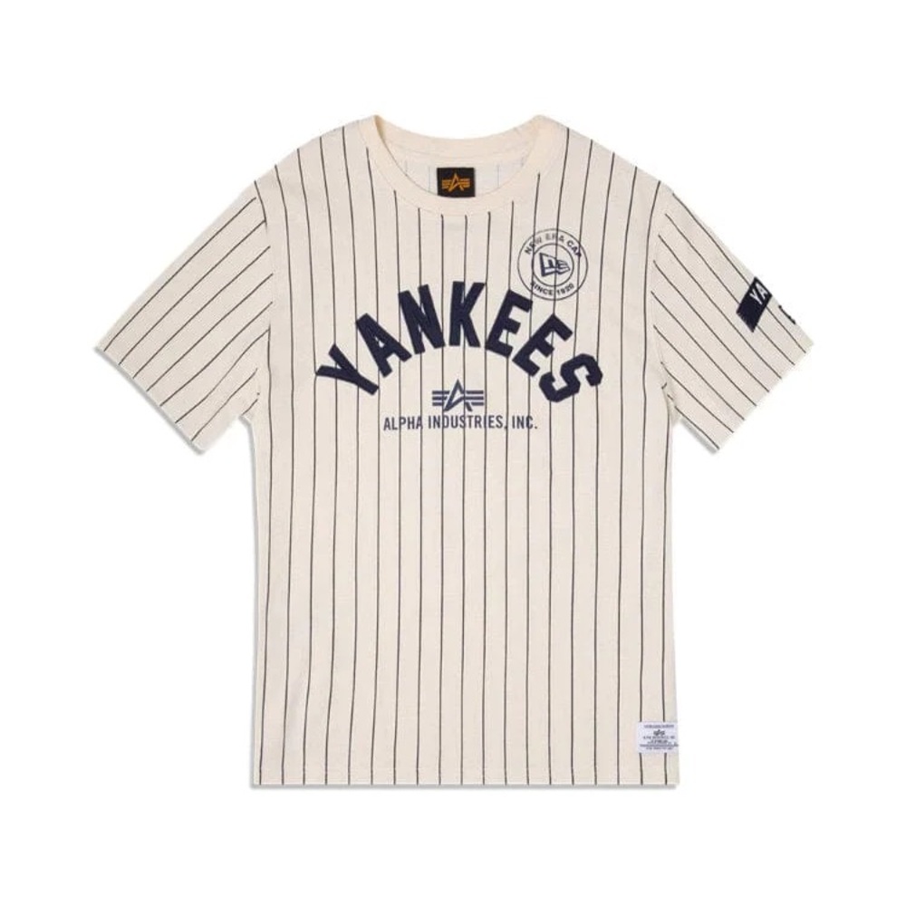 Alpha Industries Cream and Navy Yankees Tee